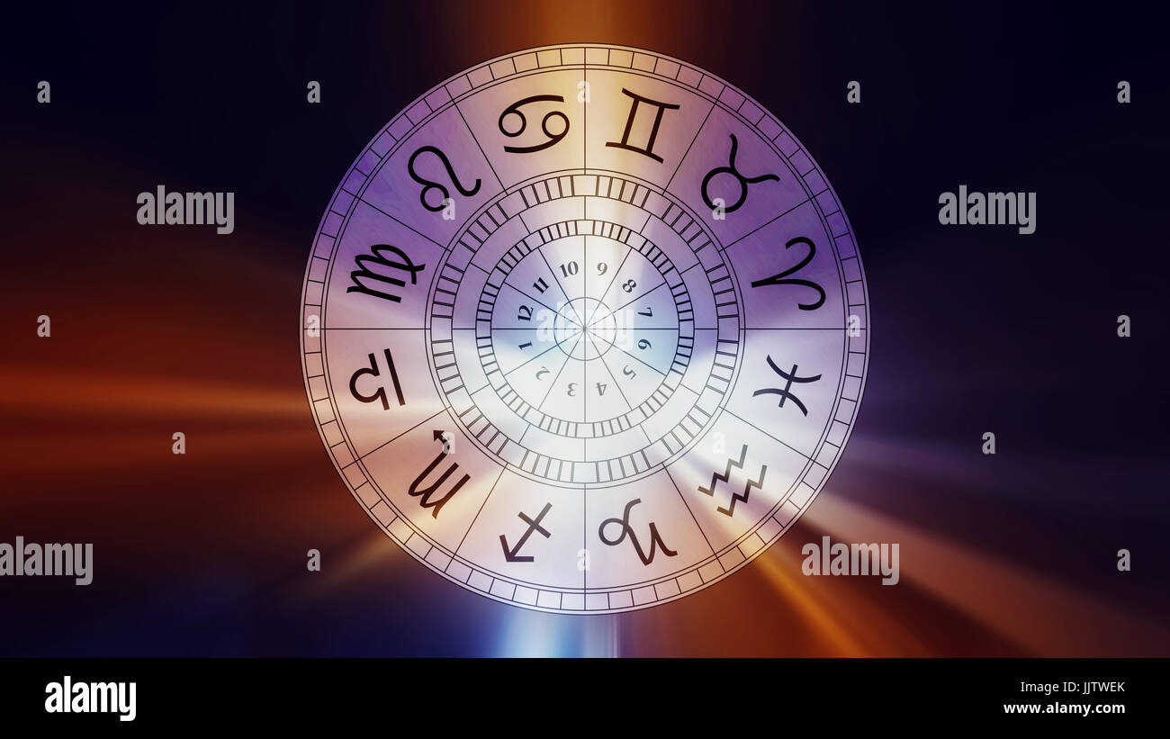 Astrologie Sternzeichen Horoskop, einfachen Lineart Abbildung Stockfoto