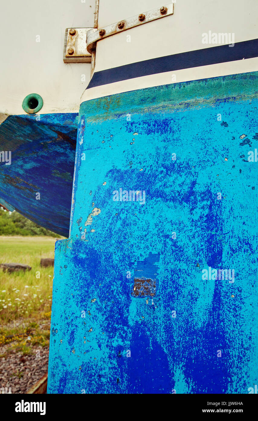 Abstrakte Schuss blau Boot Ruder Stockfoto