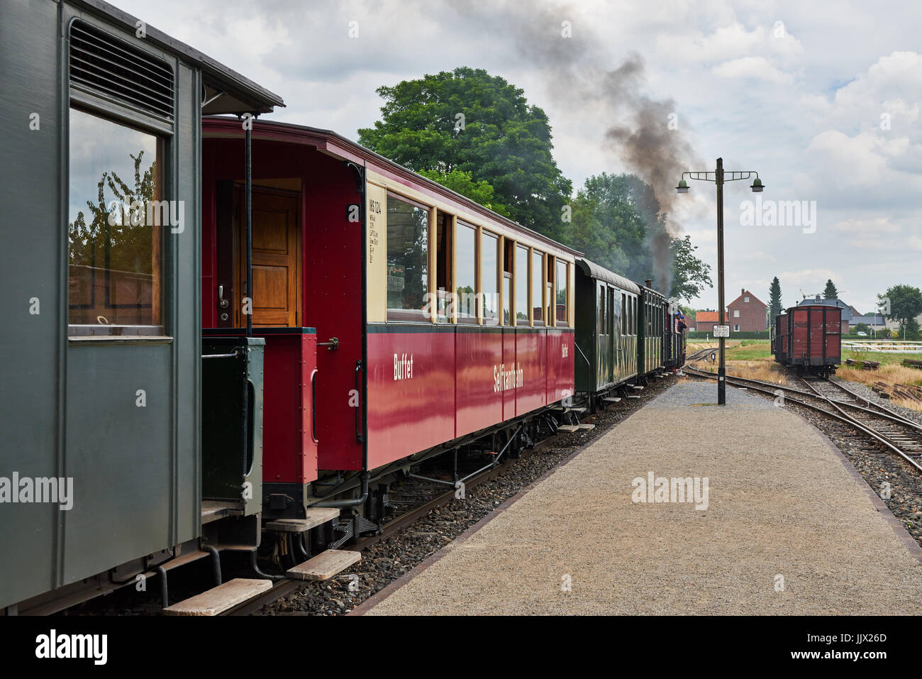 Selfkantbahn, historische Schmalspur-Dampfeisenbahn, Schierwaldenrath, Heinsberg, Nordrhein-Westfalen, Deutschland Stockfoto