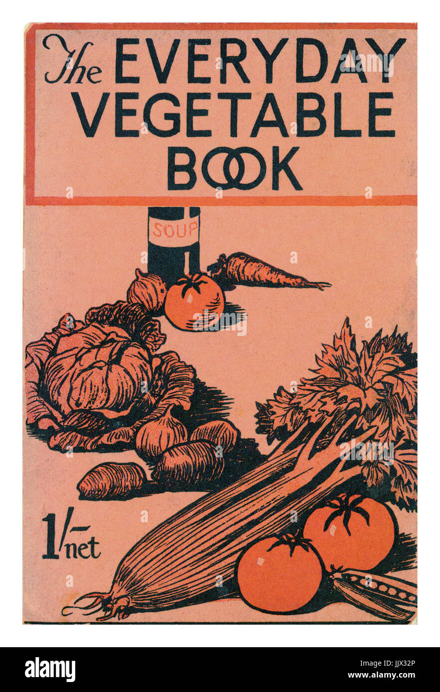 1928 "Jeden Tag Gemüse Buch" zum Preis von einem Schilling Stockfoto