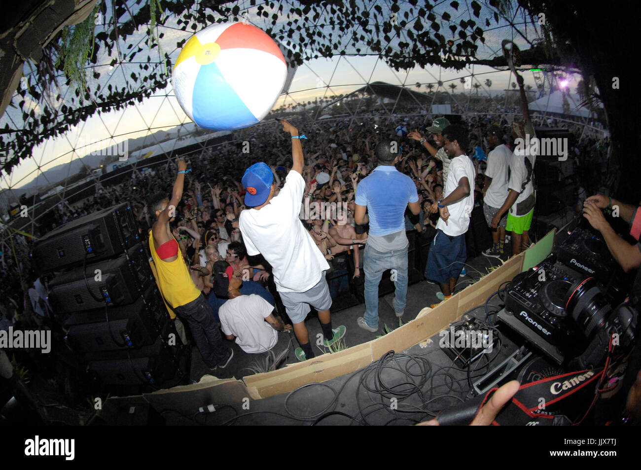 Lil B based God Wolf Gang (aka Odd Future) führen Bühnenbilder auf 2011 Coachella Music Festival März 16,2011 Indio. Stockfoto