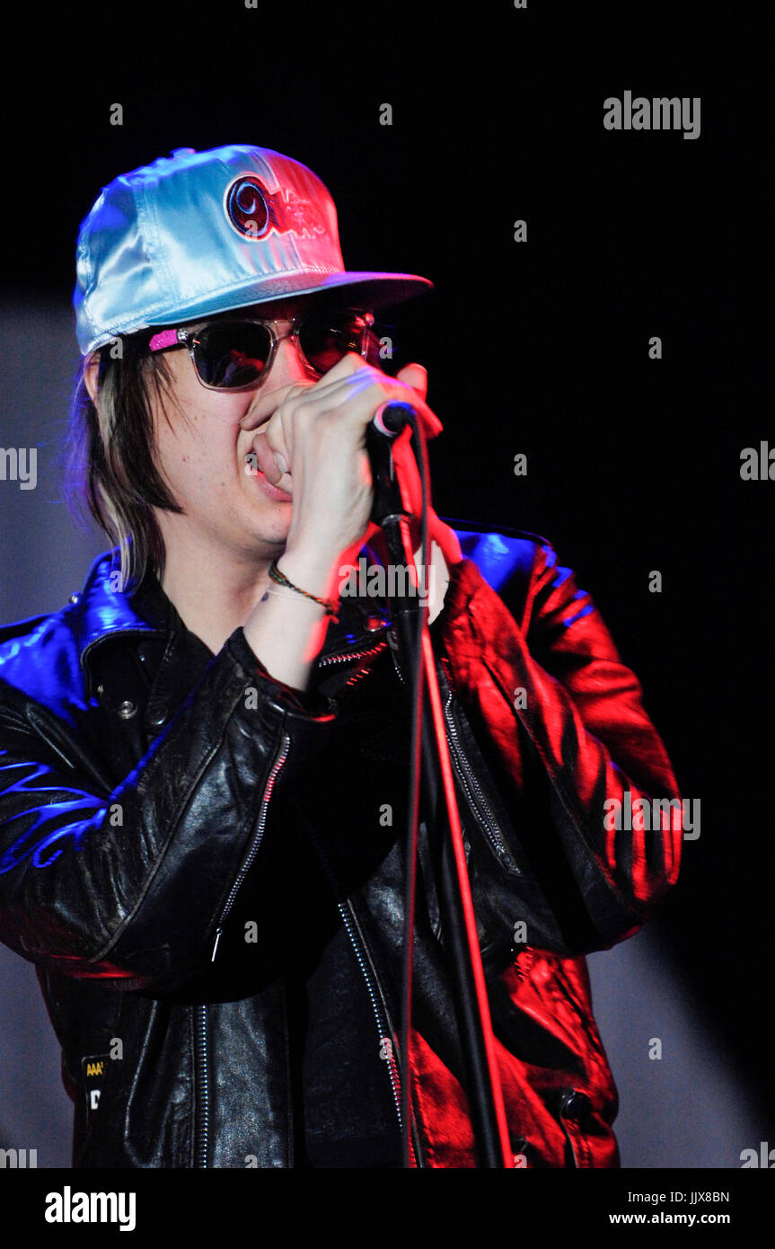 Julian Casablancas Strokes spielt 2011 Coachella Music Festival März 17,2011 Indio. Stockfoto