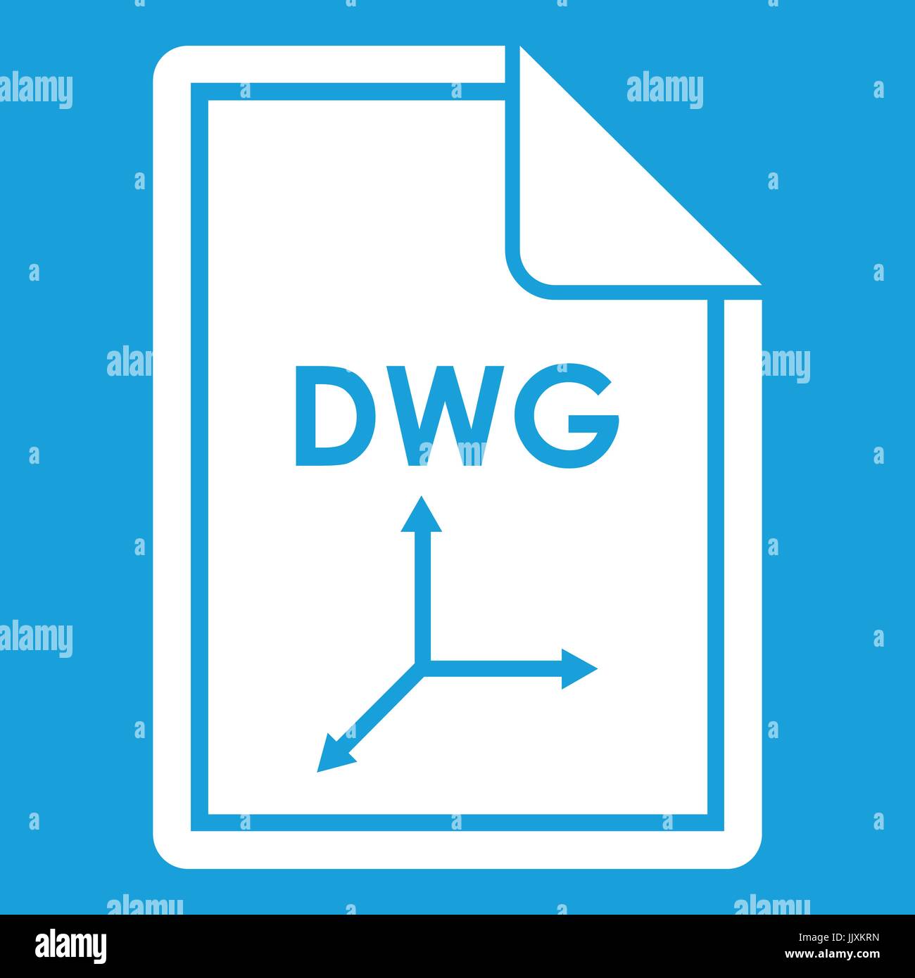 DWG-Dateisymbol weiß Stock Vektor