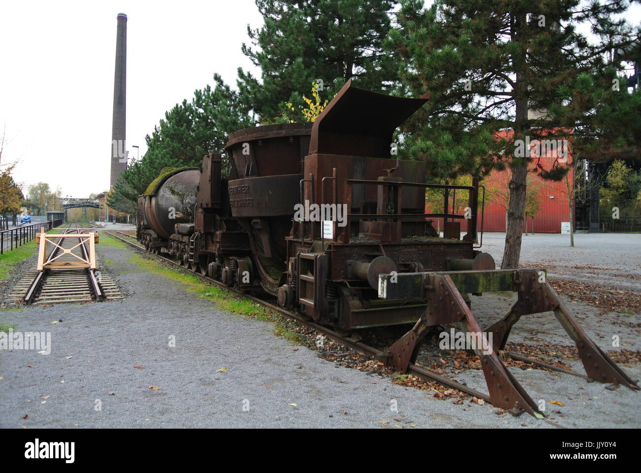Dis Gebrauchte Torpedo Wagen Im Landschaftspark Duisburg Nord
