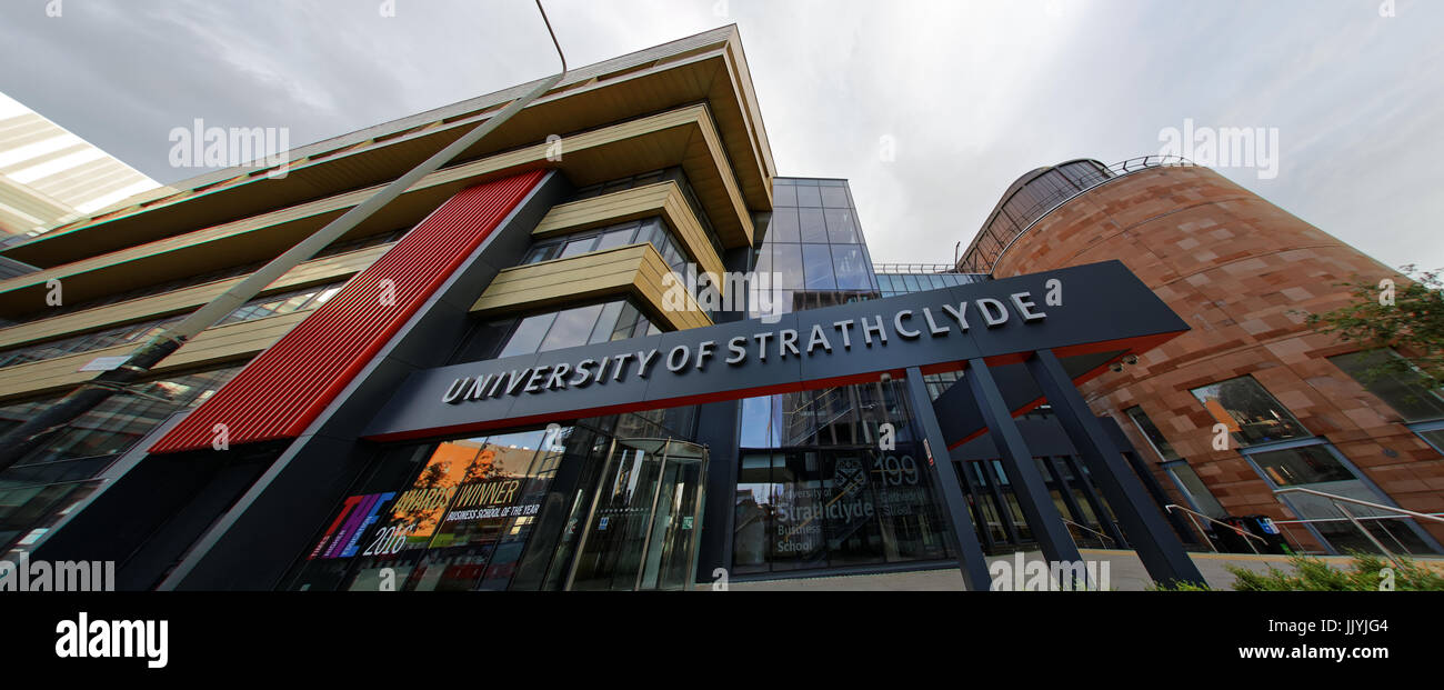 Universität Strathclyde Business School Panoramablick Eingang Schuß Stockfoto