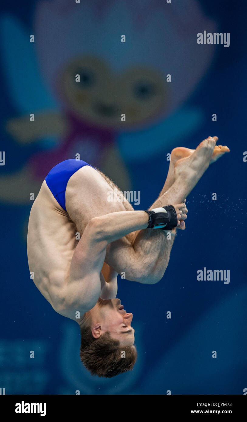 Budapest, Ungarn. 21. Juli 2017. Matthew Lee aus Großbritannien in Aktion während der Herren 10m Tauch-Qualifikation Runde in der FINA Weltmeisterschaften 2017 in Budapest, Ungarn, 21. Juli 2017. Foto: Jens Büttner/Dpa-Zentralbild/Dpa/Alamy Live News Stockfoto