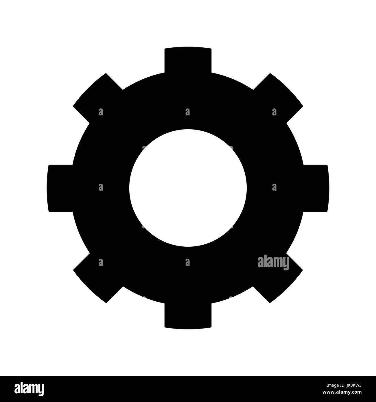 Zahnrad-Symbol, Wahrzeichen auf weißem Hintergrund - Vector Design-Ikone. Stock Vektor