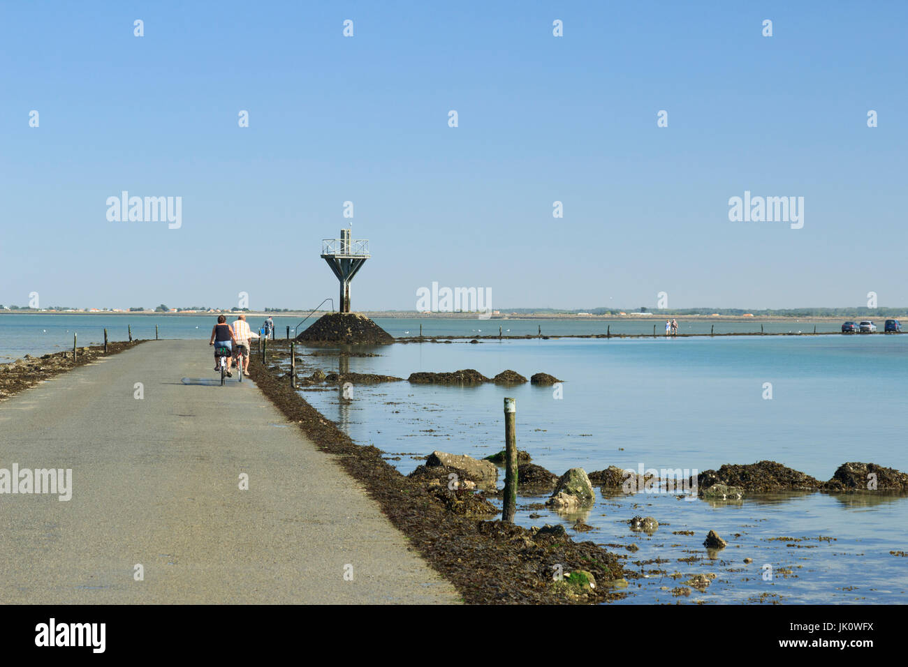 Frankreich, Vendée (85), Île de Noirmoutier, Entre Barbâtre et Beauvoir-Sur-Mer, le passage du Gois / / Frankreich, Vendee, Insel Noirmoutier, zwischen Bar Stockfoto