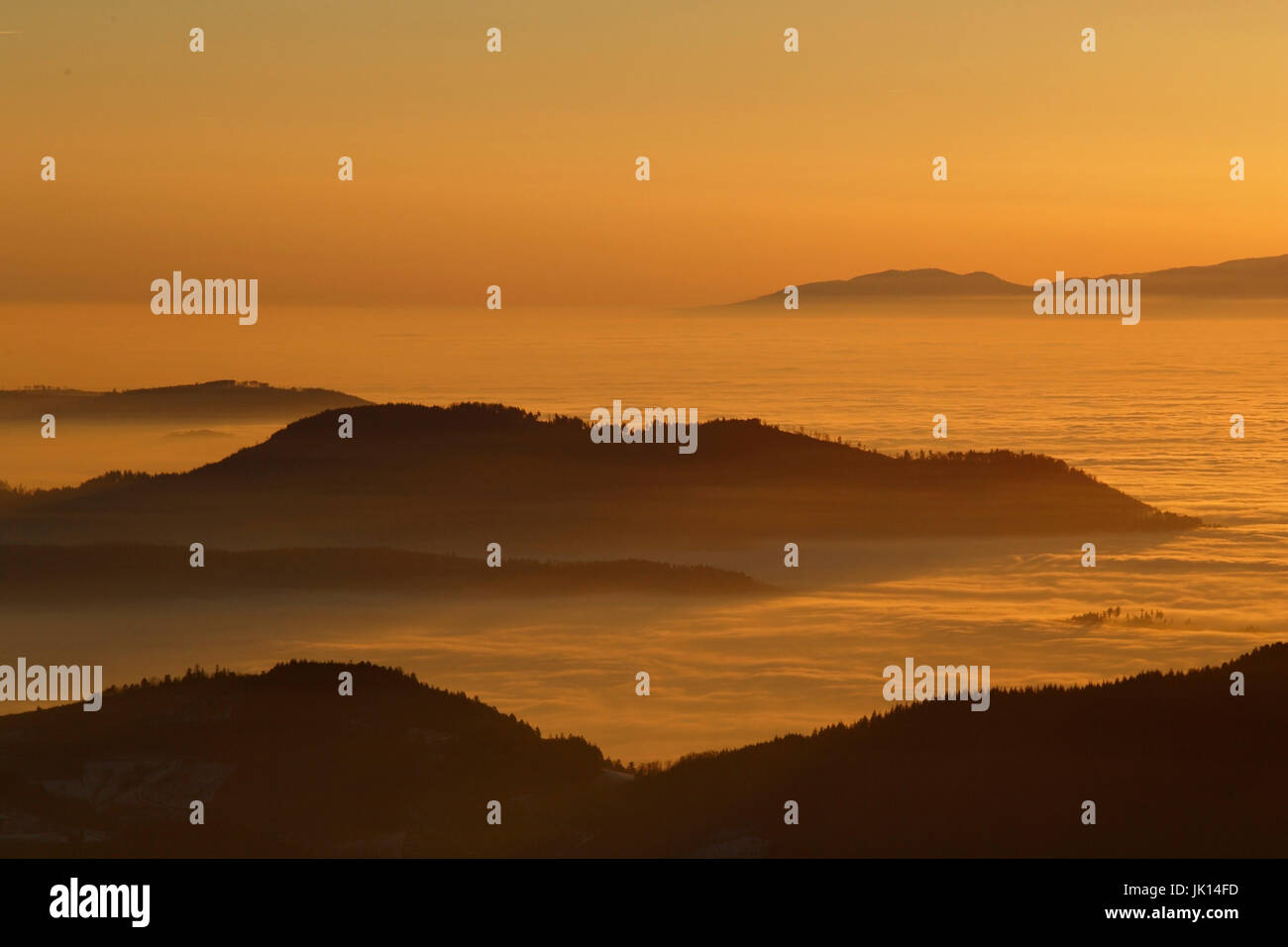 Blick von der Hornisgrinde im Nordschwarzwald, Baden-Württemberg, Blick von der Hornisgrinde Auf Den Nordschwarzwald, Baden-Württemberg Stockfoto