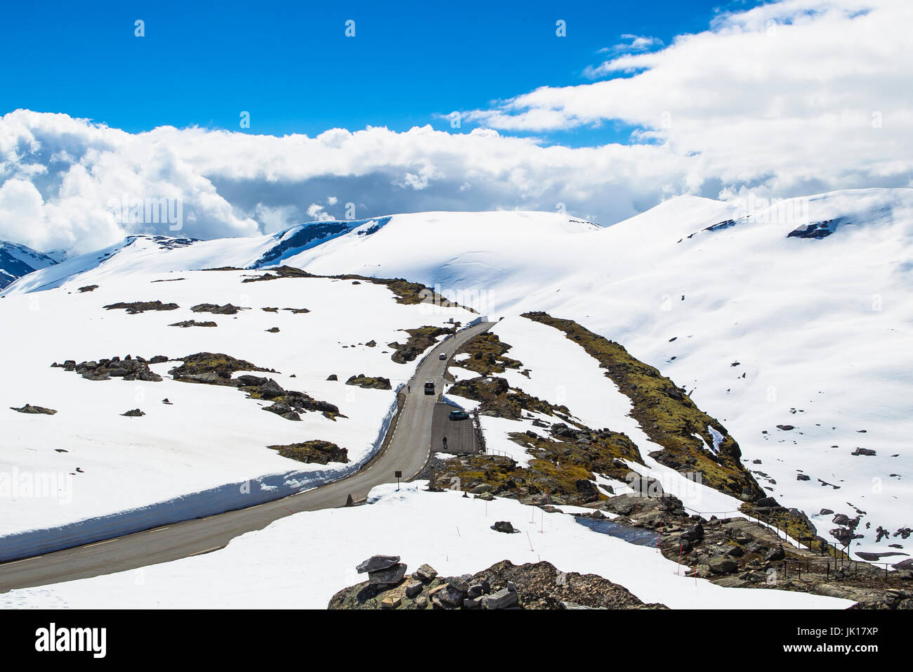 Straße nach Dalsnibba Peak. Geiranger, Norwegen Stockfoto