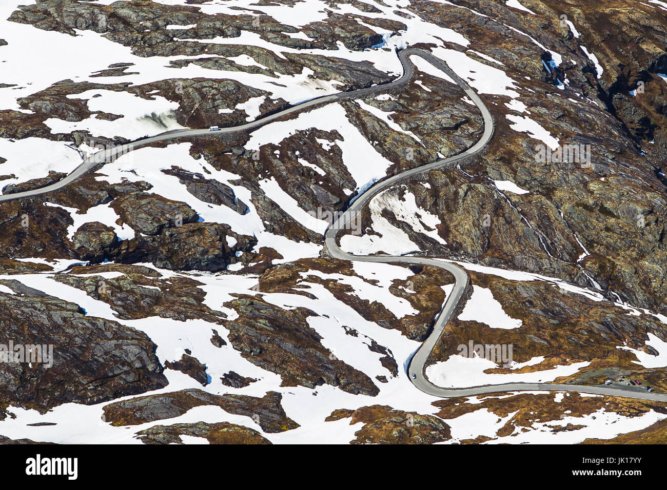 Straße nach Dalsnibba Peak. Geiranger, Norwegen Stockfoto