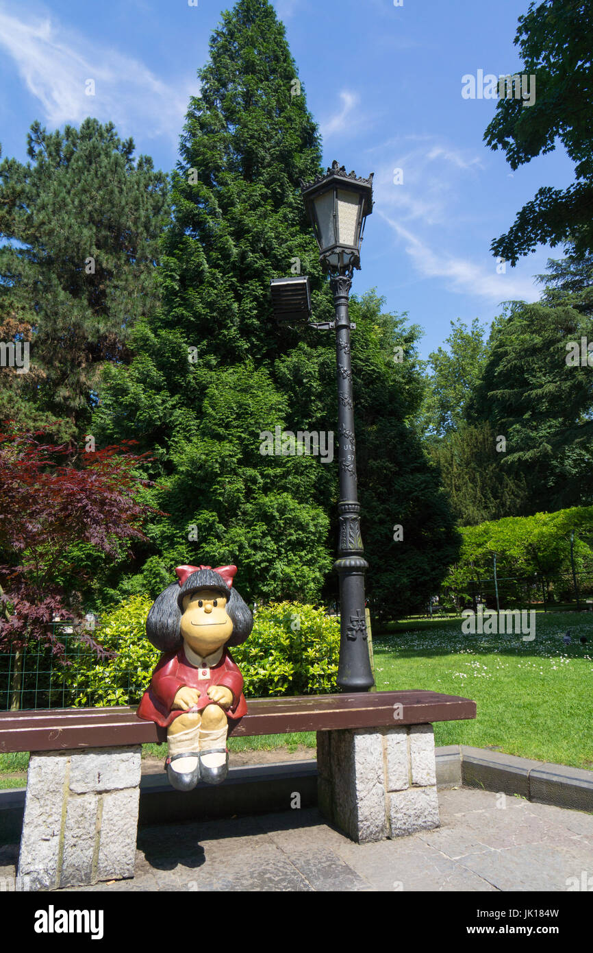 Mafalda-Statue in Campo de San Francisco, Oviedo, Asturien. Stockfoto