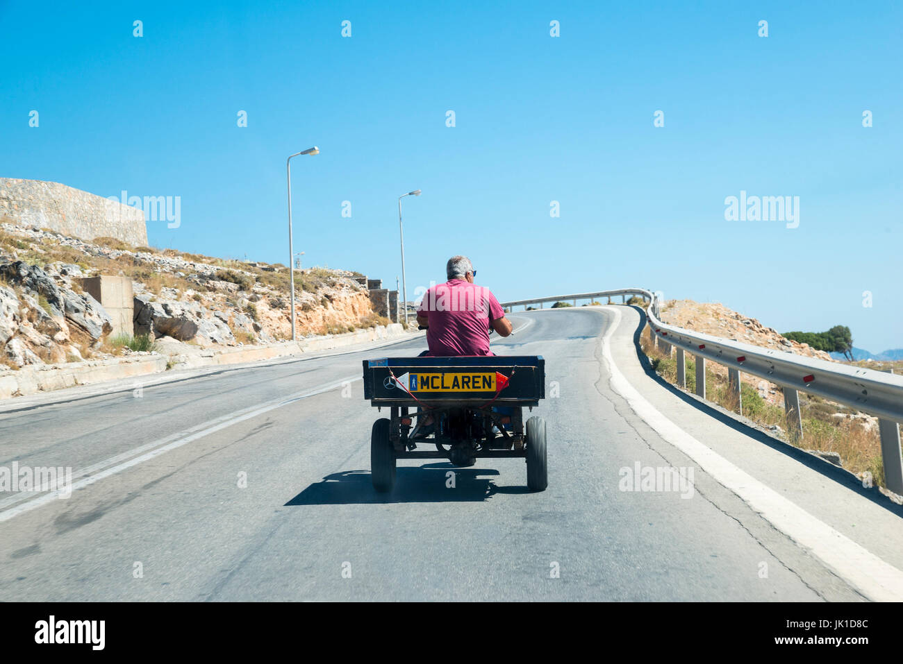 Lustige 3Wheeler, Rhodos, Griechenland Stockfotografie Alamy