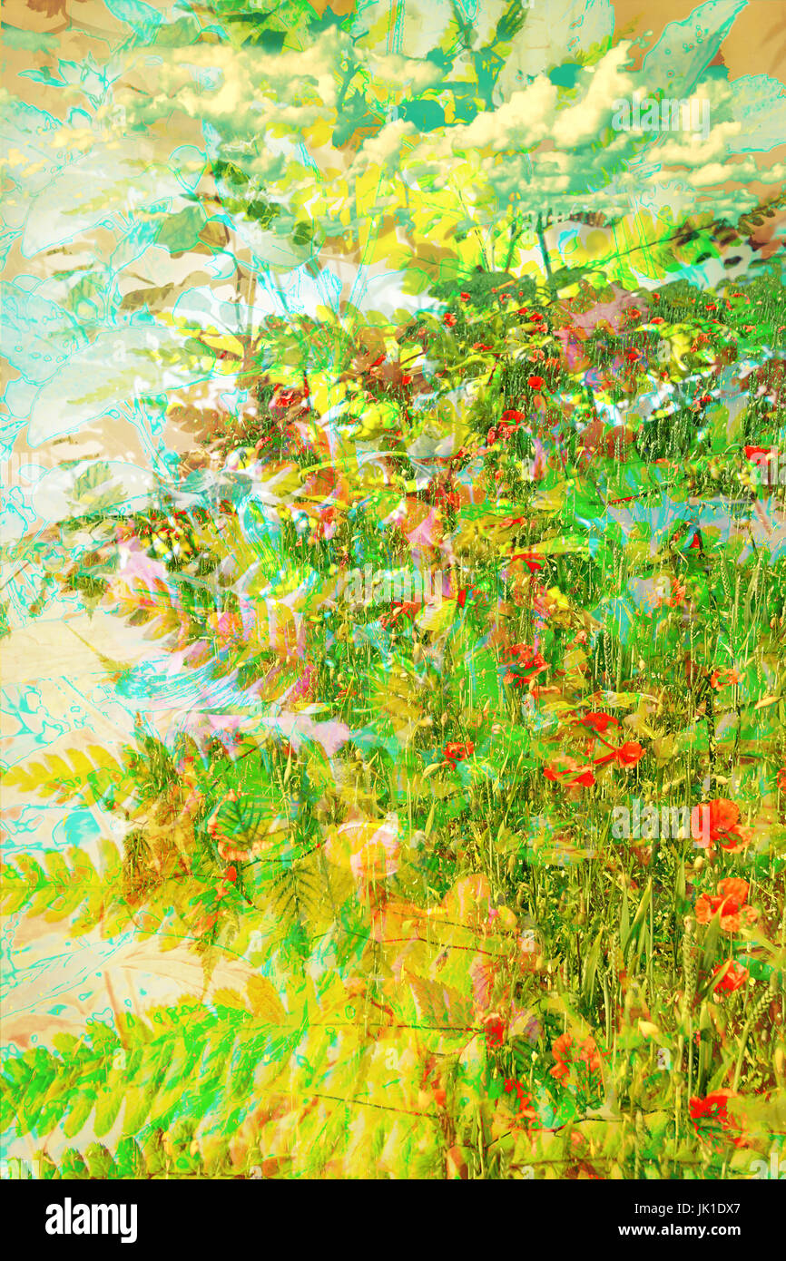Sommer, Blumen, künstlerischen Hintergrund Stockfoto