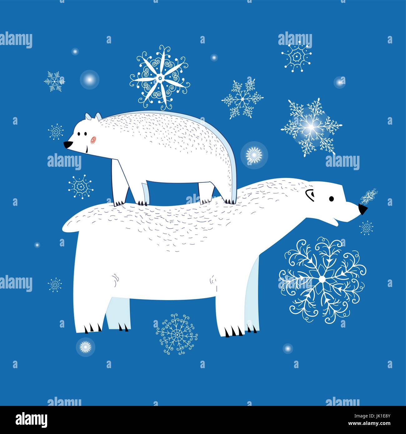 Festliche Weihnachts-Grußkarte mit Eisbären Stock Vektor