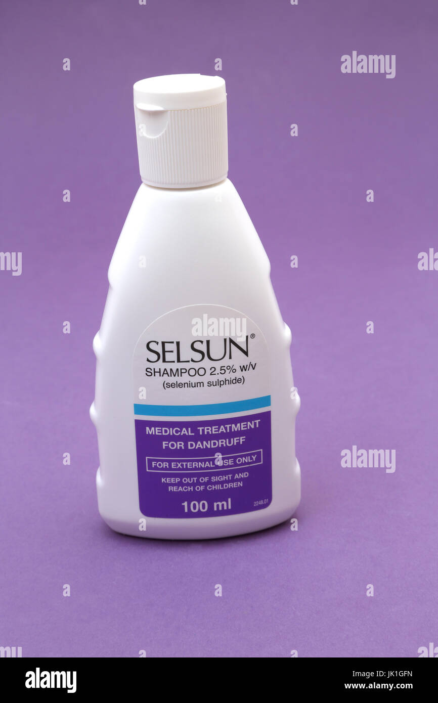 SELSUN Shampoo Arzneimittel Shampoo-Behandlung für Schuppen Stockfoto