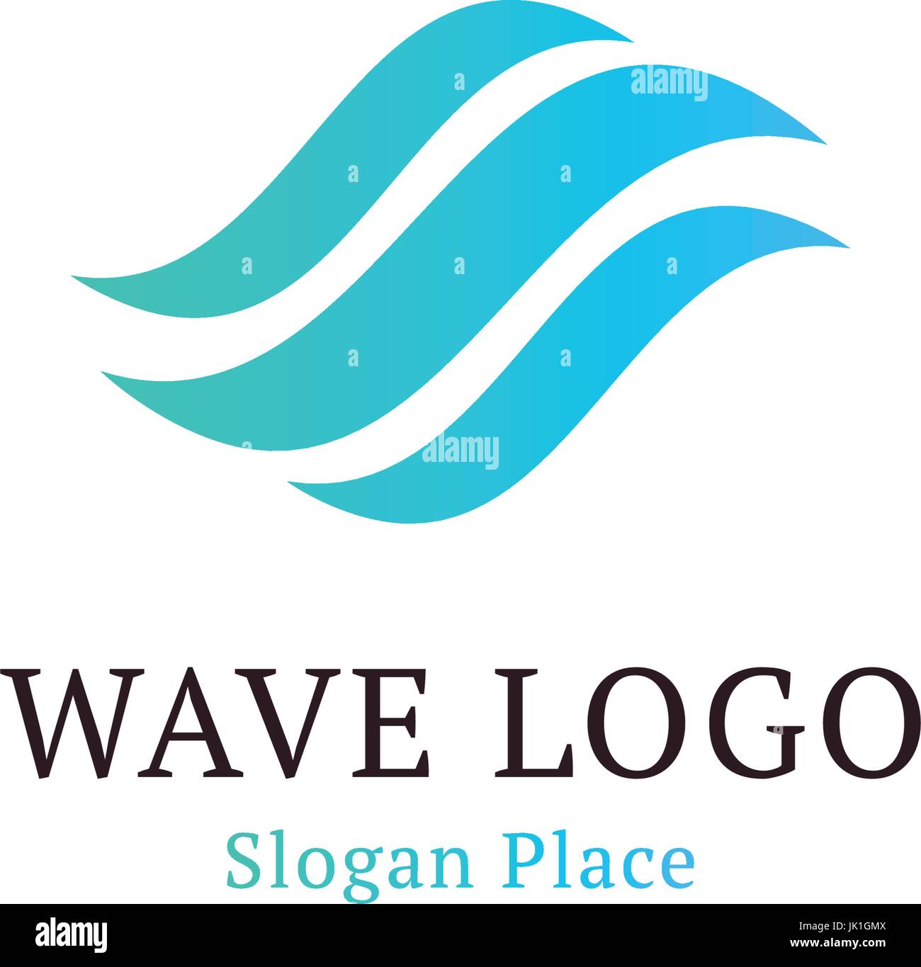 Wellig Welle in runder Form, rot und blau Feder-Logos. Isolierte abstrakt dekorative Logo setzen, Design-Element-Vorlage auf weißem Hintergrund Stock Vektor