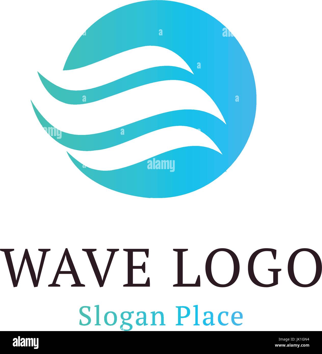 Wellig Welle in runder Form, rot und blau Feder-Logos. Isolierte abstrakt dekorative Logo setzen, Design-Element-Vorlage auf weißem Hintergrund Stock Vektor