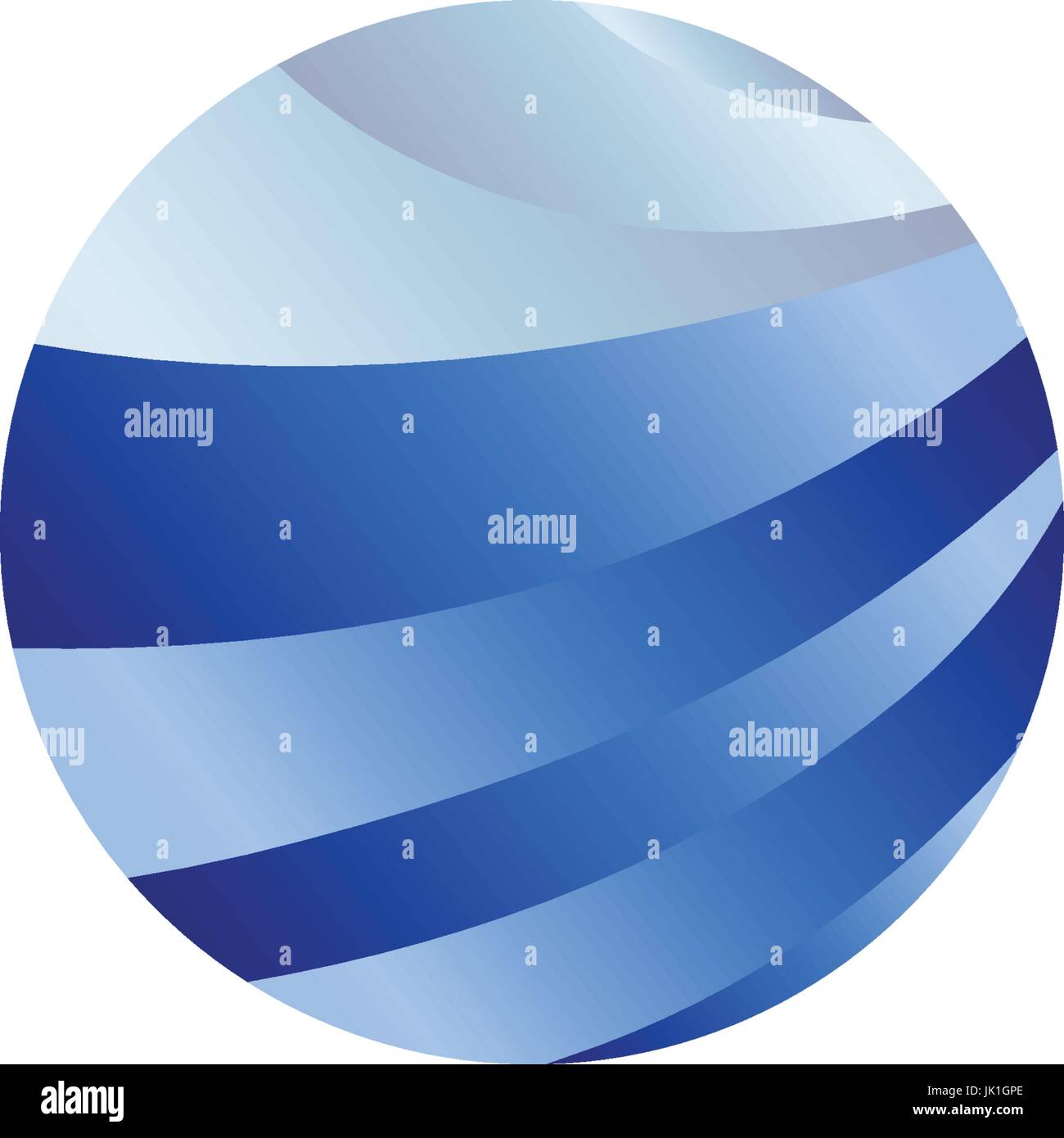 Abstrakt, runden Form Flüssigkeit, blaue Farbe Ozean, Wellen und Himmel, Wolke Logo isoliert. Wasser stilisierte Vektor-Logo. Stock Vektor