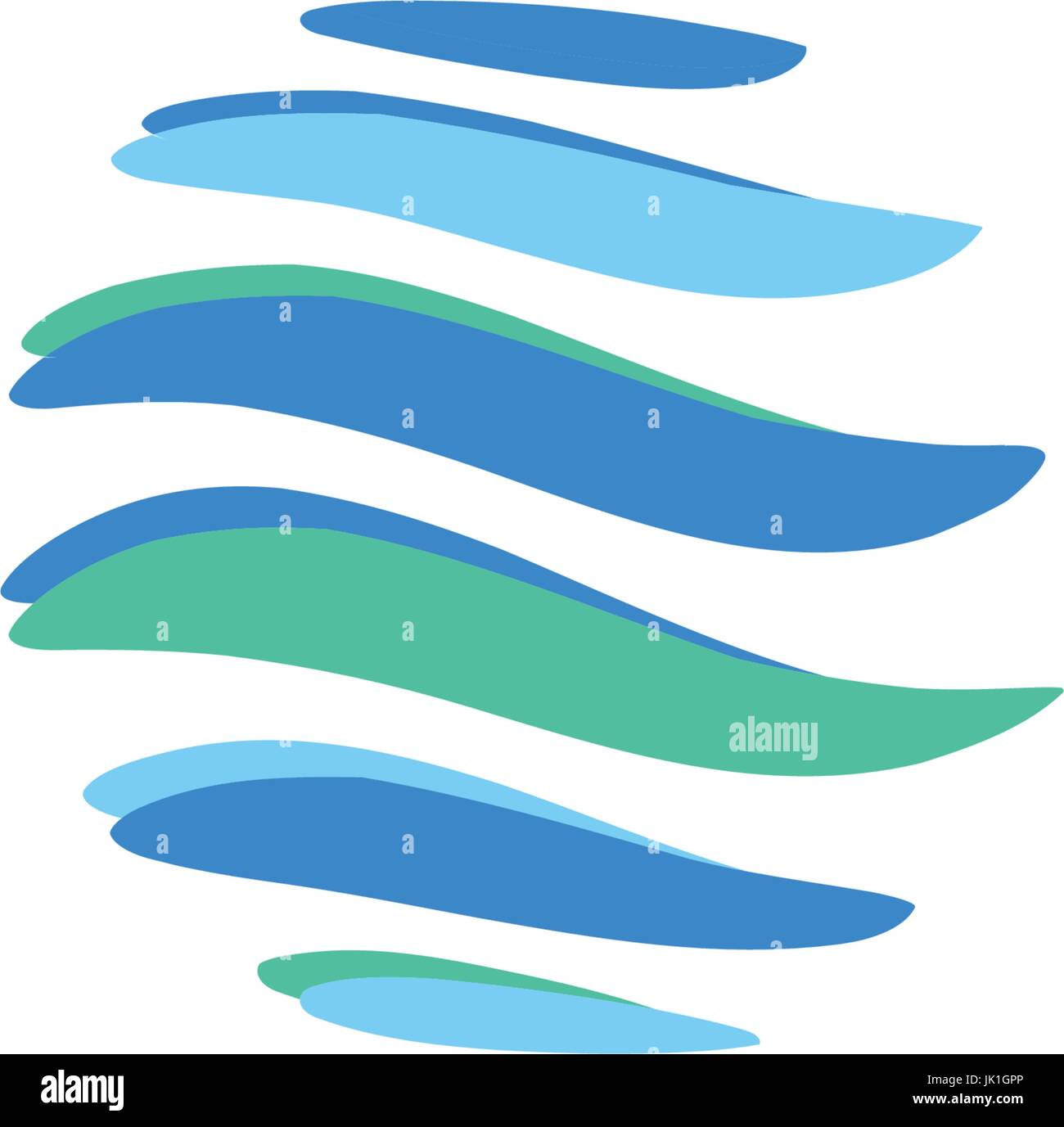 Abstrakter blau global Planet abgestreift Vektor-Logos-Vorlage. Rotierenden blauen Streifen, kreisförmige Planeten in Bewegung um die eigene Achse. Sonstige Universal isoliert Logo. Stock Vektor