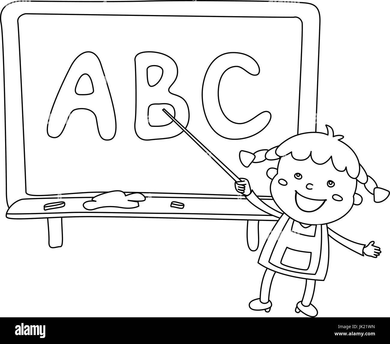 Illustration der Kinder halten riesigen Lettern abc Stock Vektor