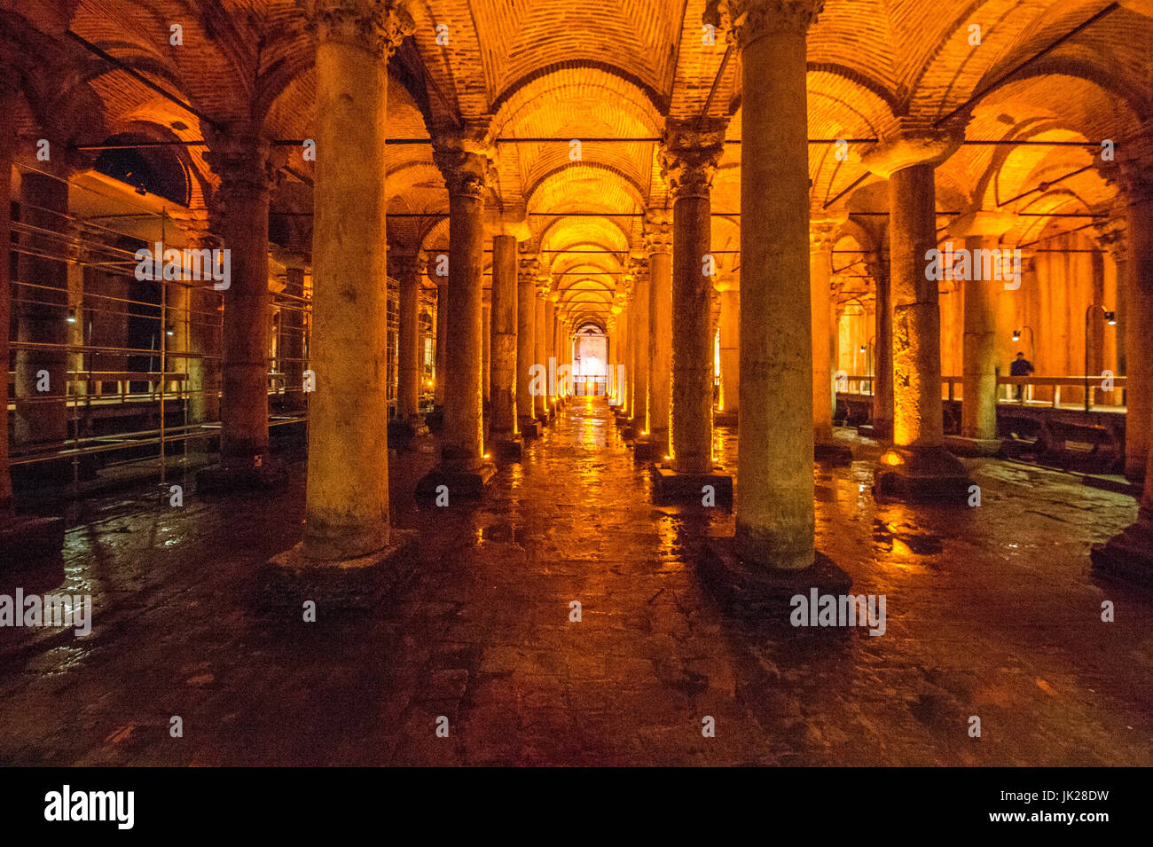 Die Basilika-Zisterne Wald von antiken Säulen, befindet sich in Istanbul, Türkei. Stockfoto