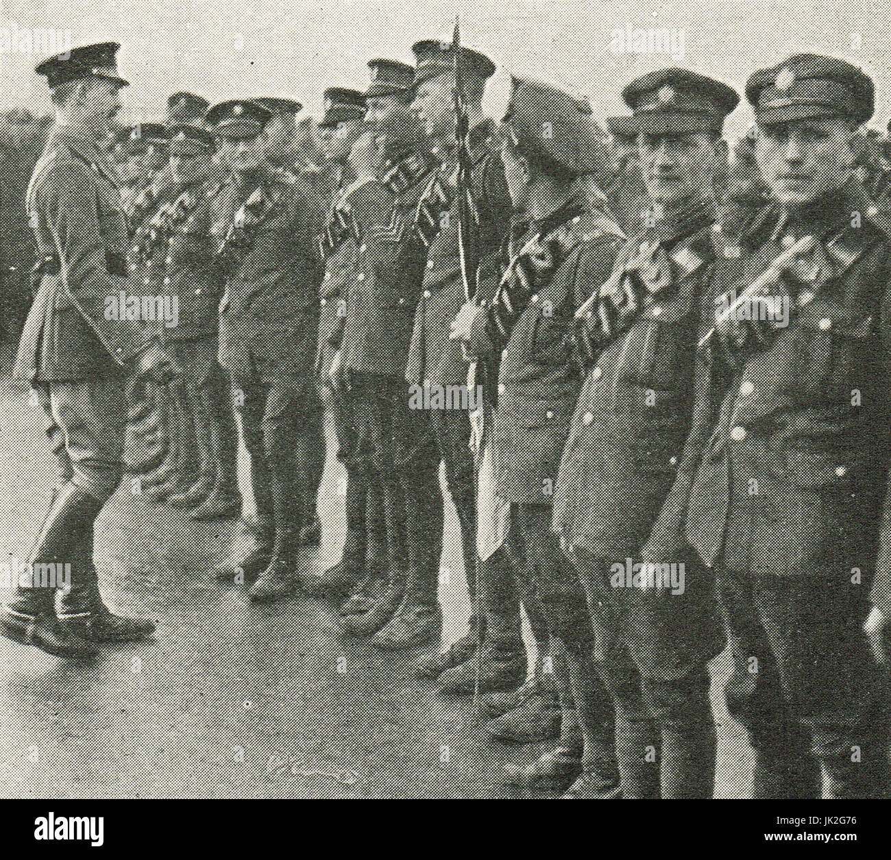 Lord Gort Adressierung demonstrierende Soldaten von der RASC Stockfoto