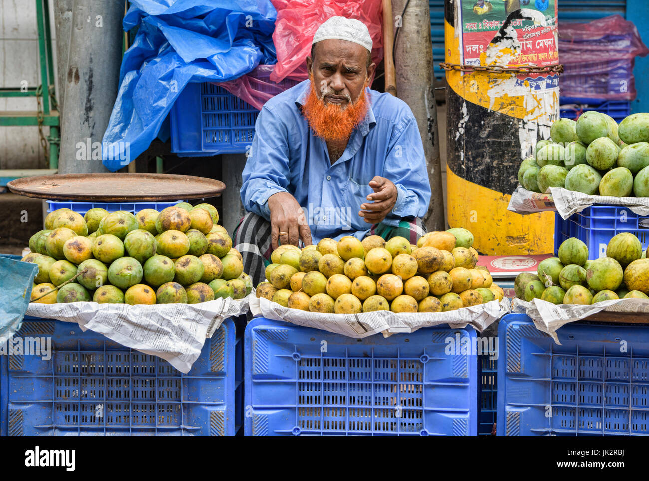 Mango-Verkäufer, Dhaka, Bangladesch Stockfoto