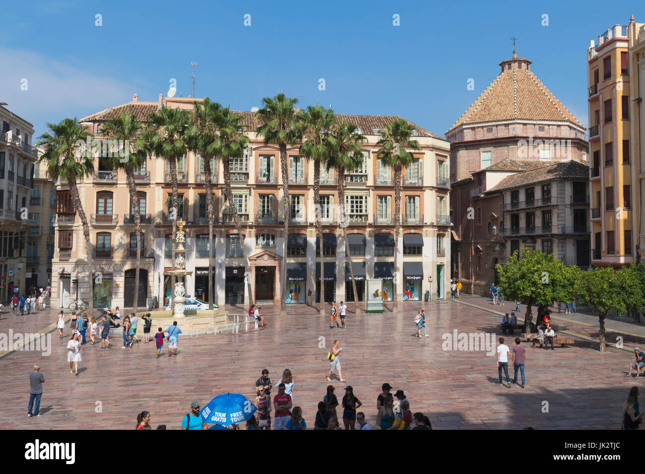 Málaga, Costa Del Sol, Provinz Malaga, Andalusien, Südspanien. Plaza De La Constitución. Syntagma-Platz. Stockfoto