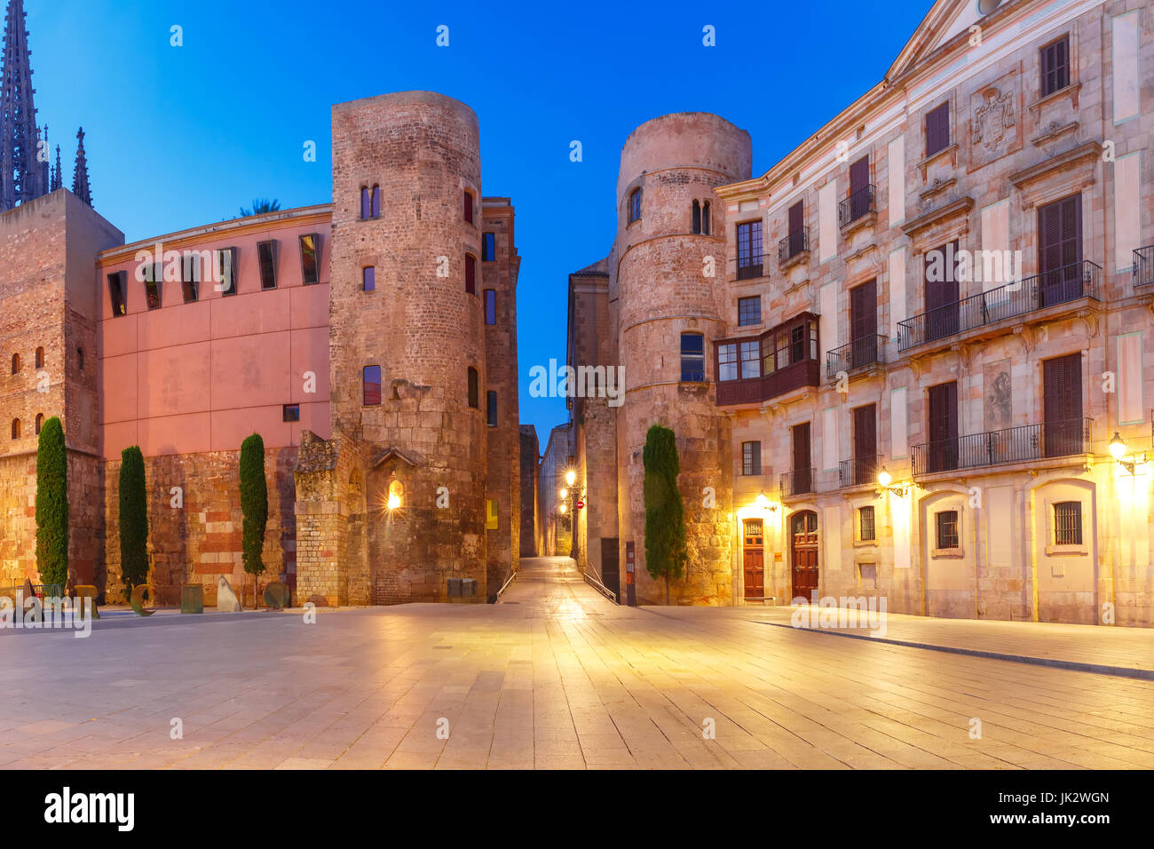 Alten Roman Gate Morgen, Barcelona, Spanien Stockfoto