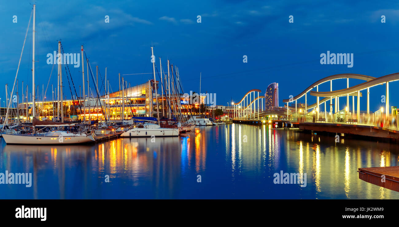 Port Vell und Rambla de Mar, Barcelona, Spanien Stockfoto