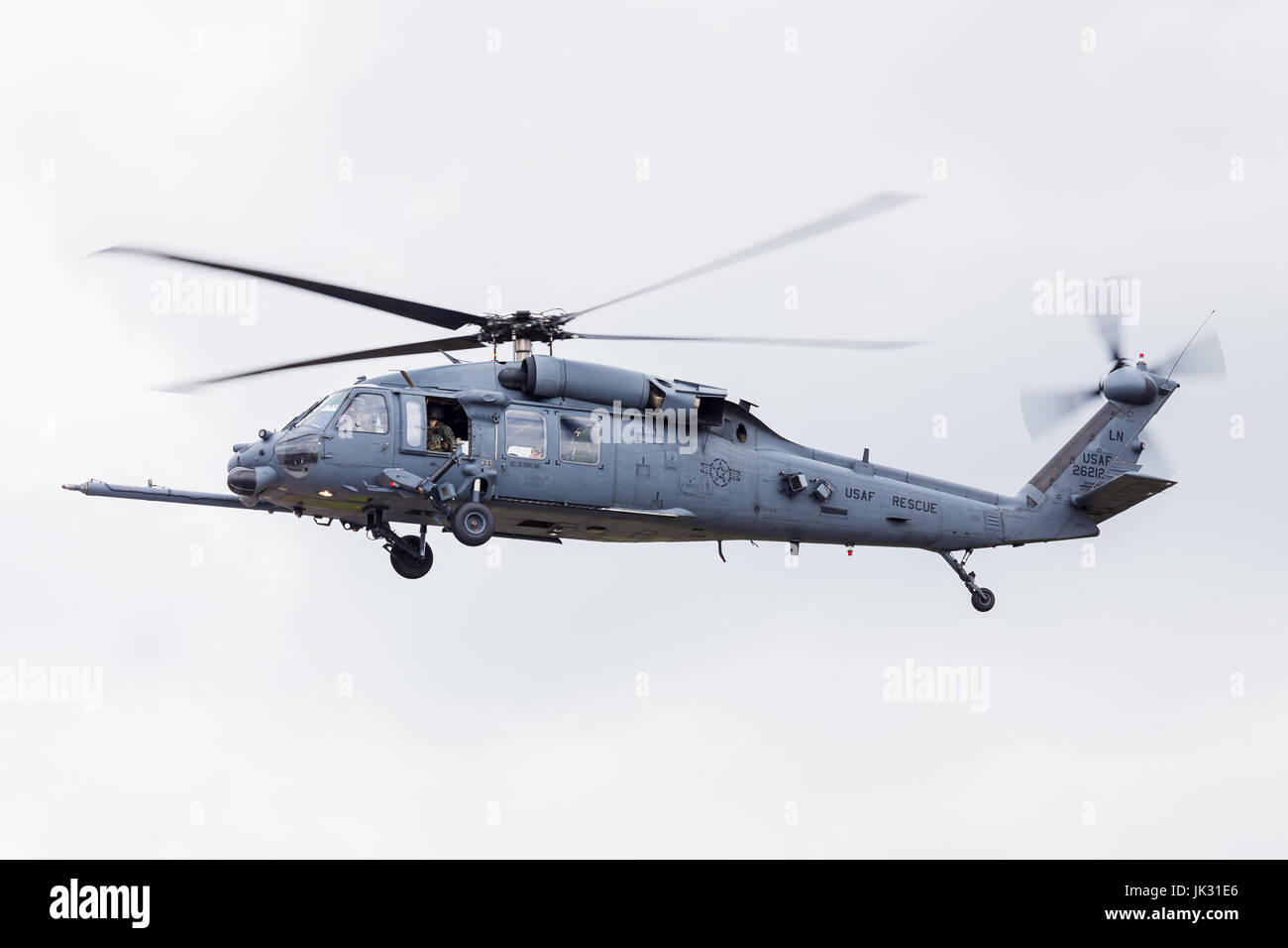 USAF HH - 60G Pave Hawk kommt in 2017 Royal International Air Tattoo am Royal Air Force Fairford. Stockfoto