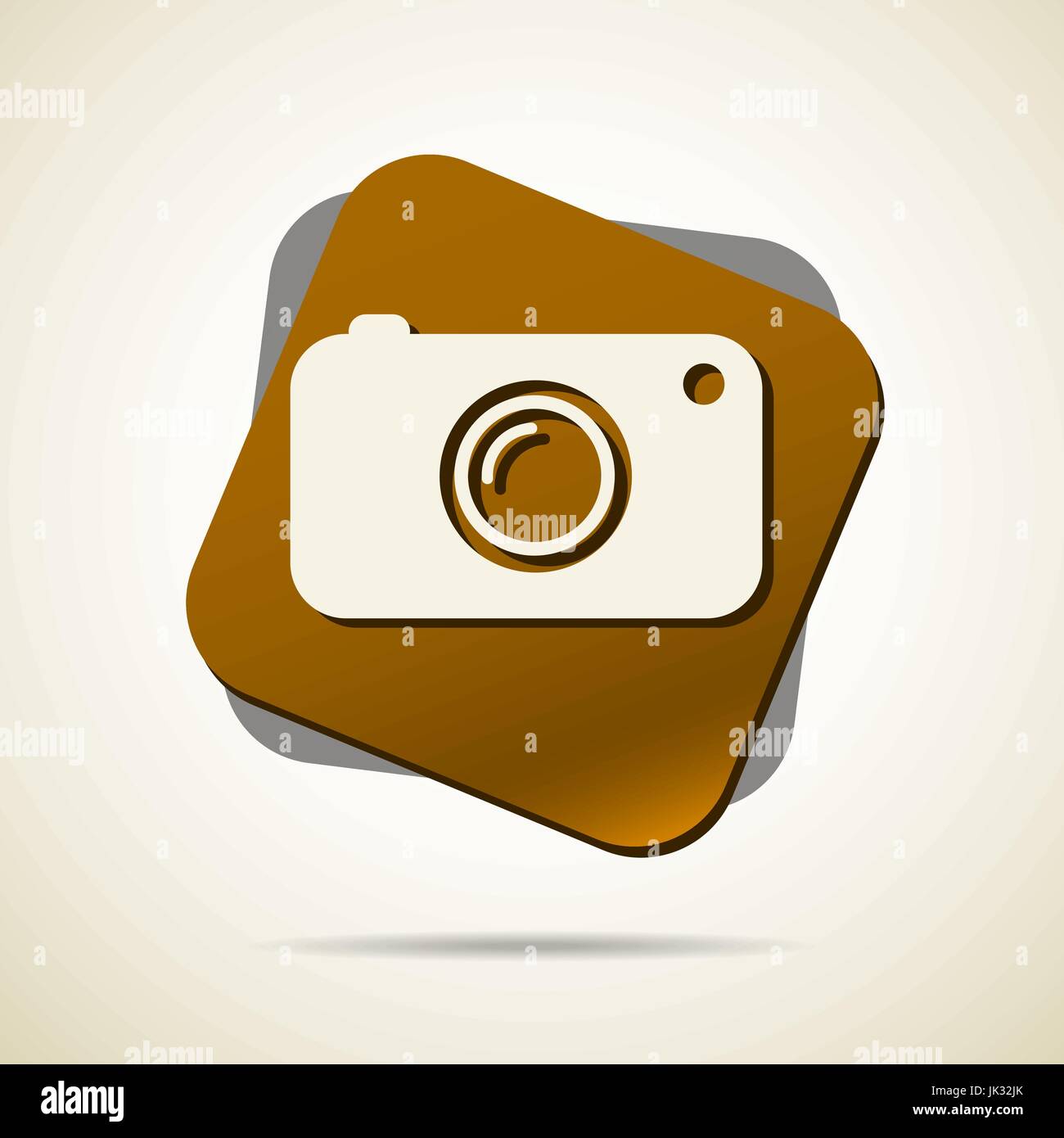 Hipster-Foto oder Kamera-Symbol mit Schatten Stock Vektor