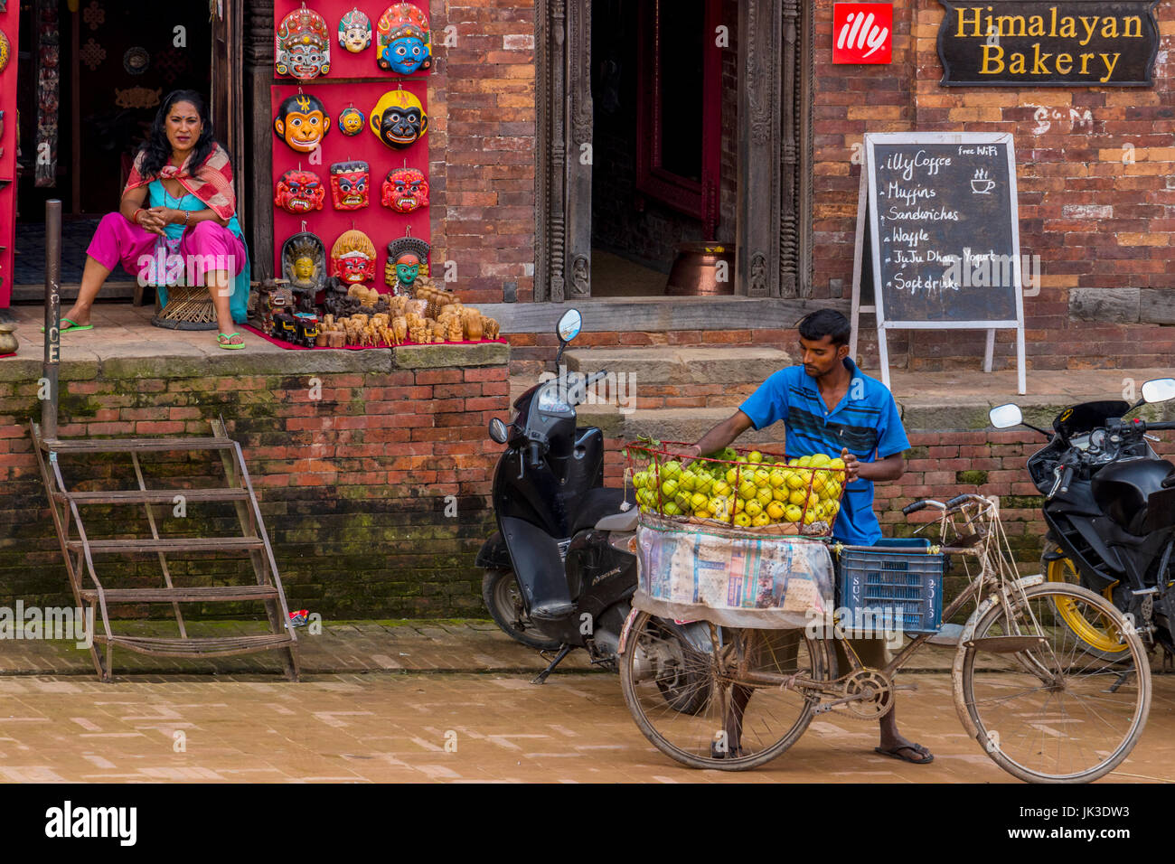 Straßenleben in Bhaktapur Nepal Stockfoto