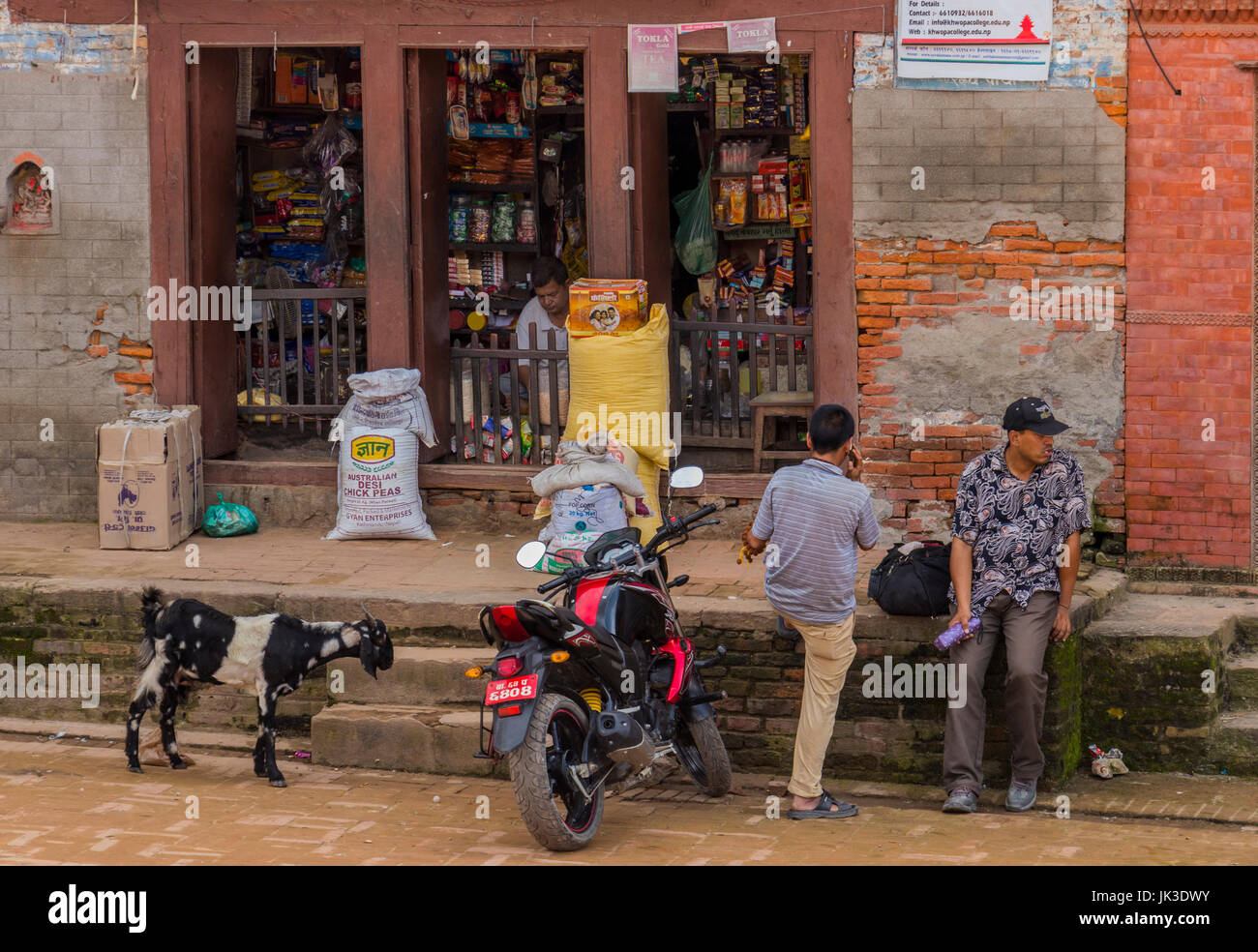 Straßenleben in Bhaktapur Nepal Stockfoto