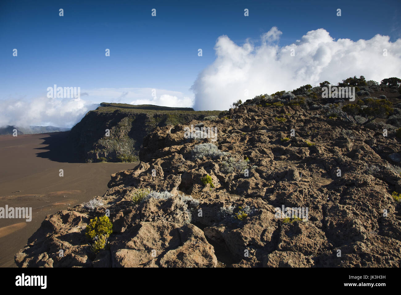 Frankreich, La Reunion, Bourg-Murat, Plaine des Sables Aschenebene des Piton De La Fournaise Vulkan Stockfoto
