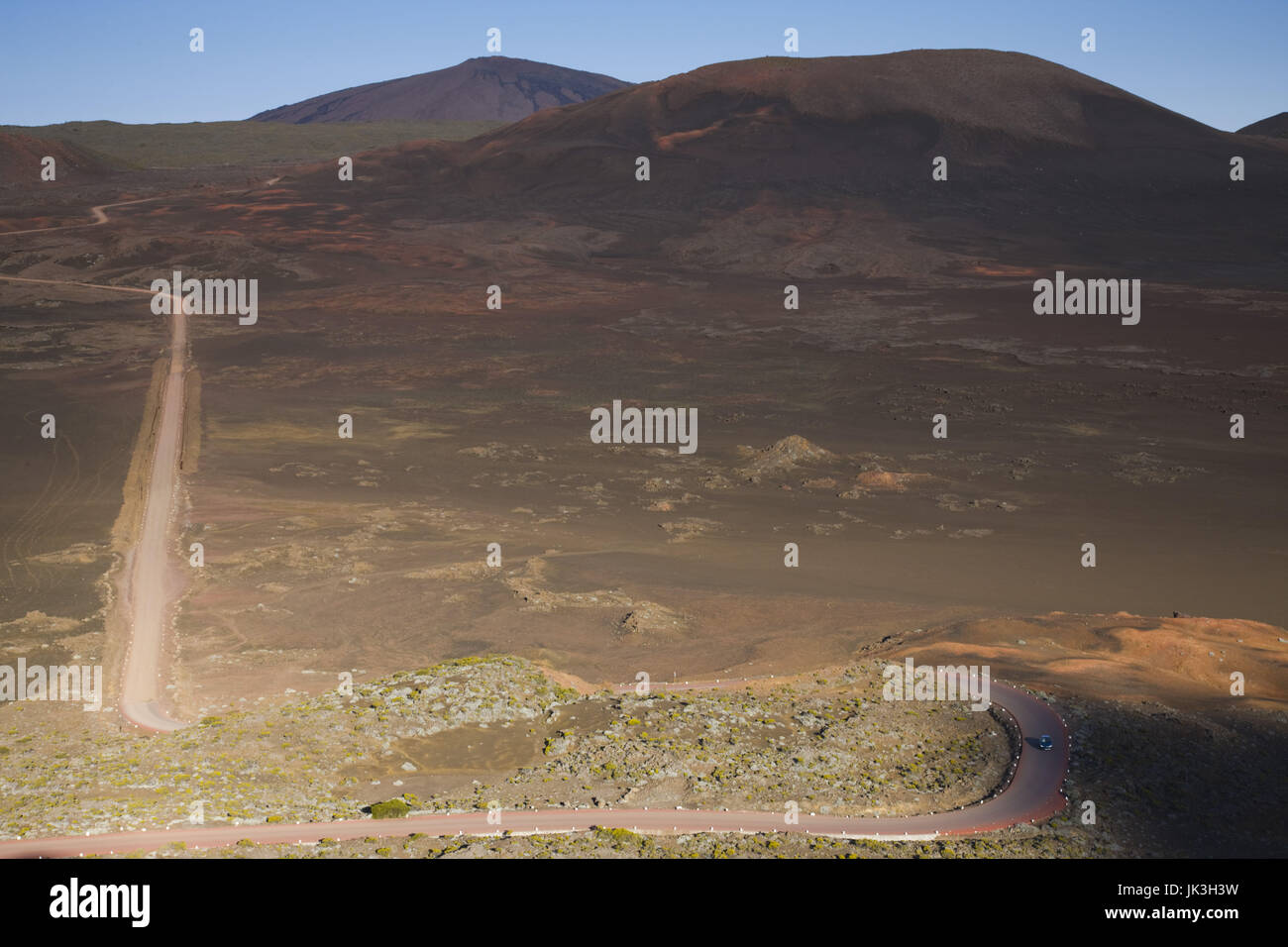 Frankreich, La Reunion, Bourg-Murat, Plaine des Sables, Asche schlicht Weg zum Piton De La Fournaise Vulkan Stockfoto