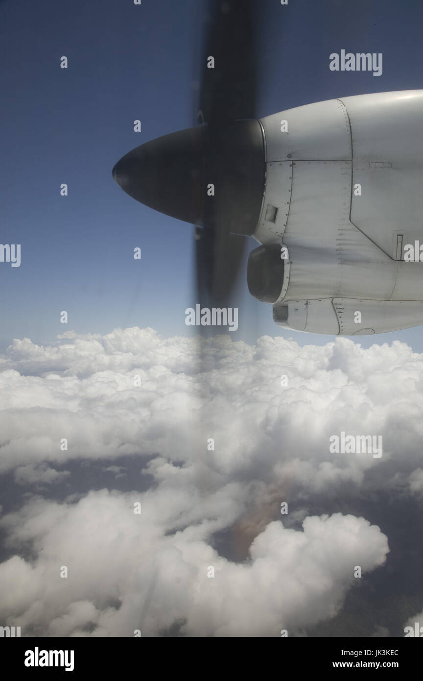 Neu-Kaledonien, Ouvea Insel, Ansicht von OUVEA von Turboprop-Verkehrsflugzeug, Stockfoto