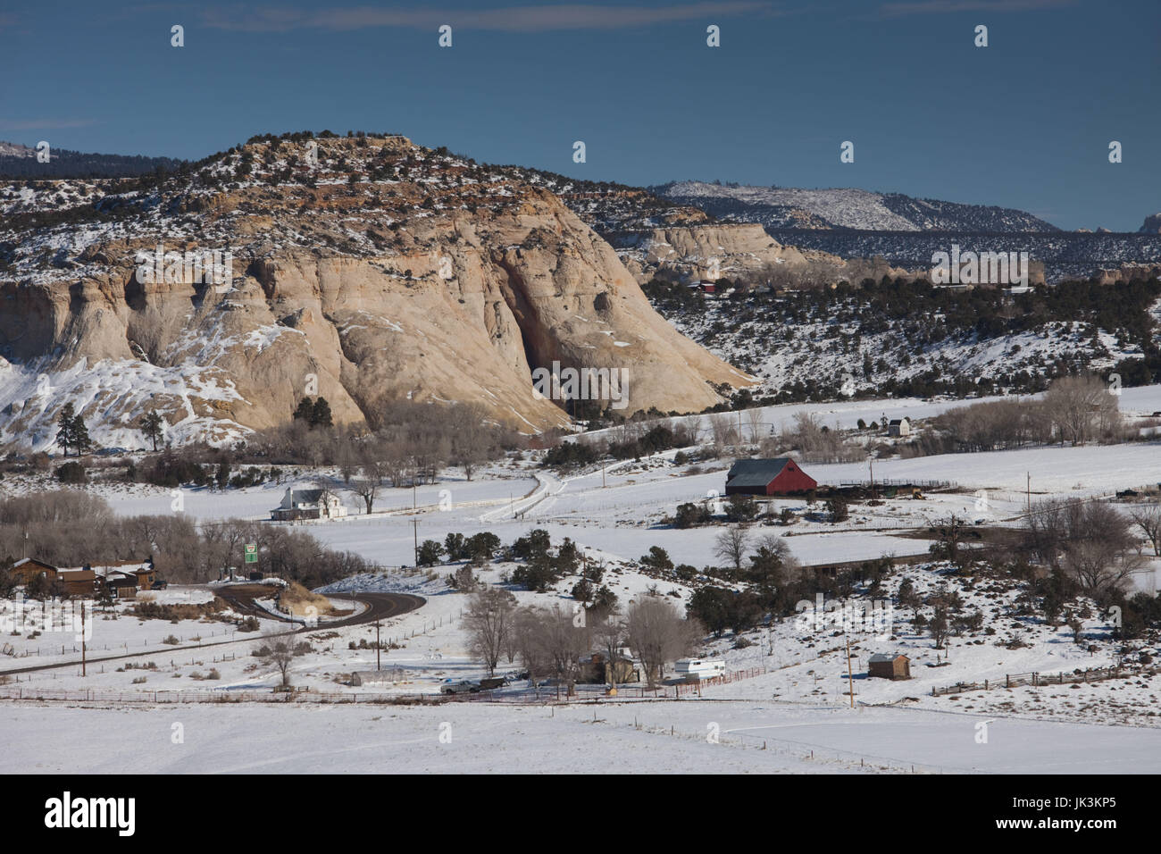 USA, Utah, Boulder, Stadt-Ansicht, Rt.12, Winter Stockfoto