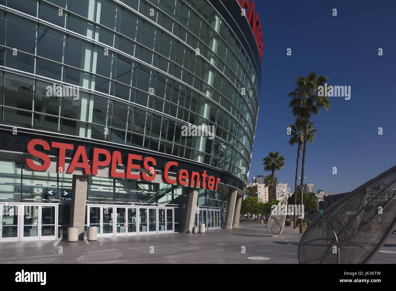 USA, California, Los Angeles, Innenstadt, Staples Center Sportarena Stockfoto