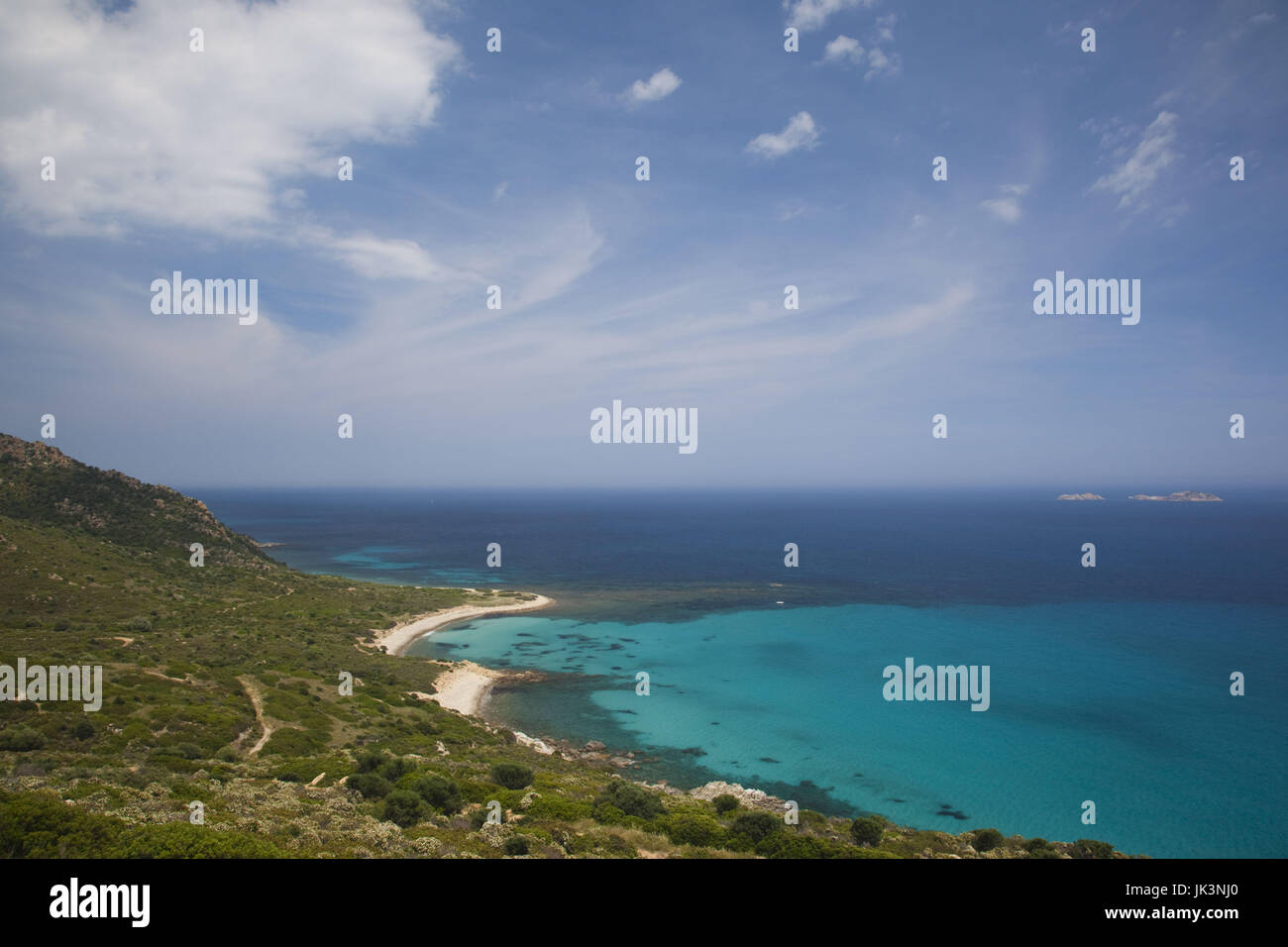 Italien, Sardinien, Sarrabus Gebiet, Villasimius, Seelandschaft von Punta Molentis Stockfoto