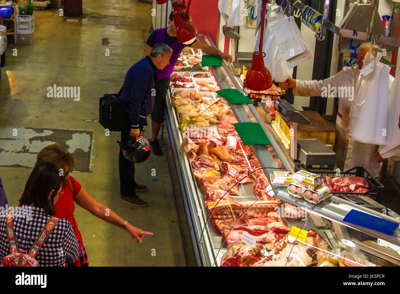 Metzgerei auf dem Großmarkt in Florenz Italien Stockfoto