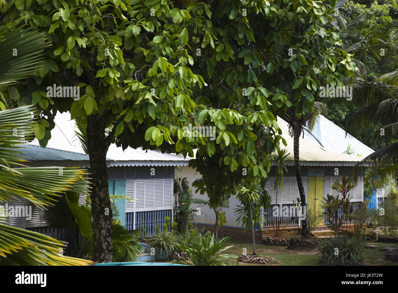 Seychellen, Mahe Island, Anse Aux Pins, Creole Craft Village, Gebäude Stockfoto