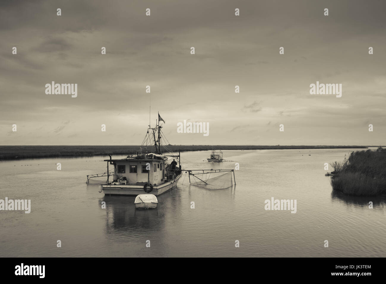 USA, Louisiana, Dulac, Bayou Fischerboot vom See Boudreaux Stockfoto