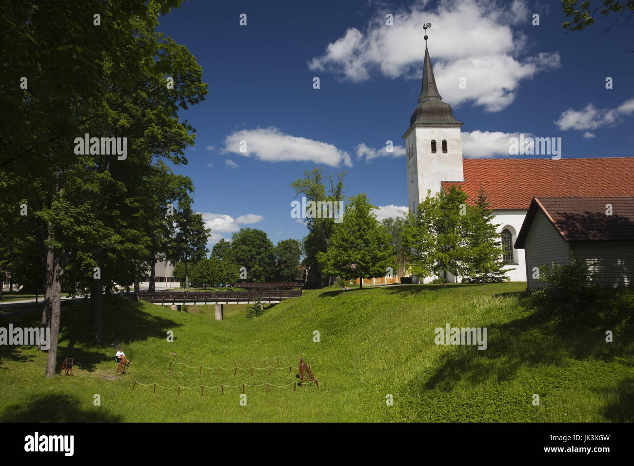 Estland, südwestliche Estland, Viljandi, Schloss Park, St. John's Church Stockfoto
