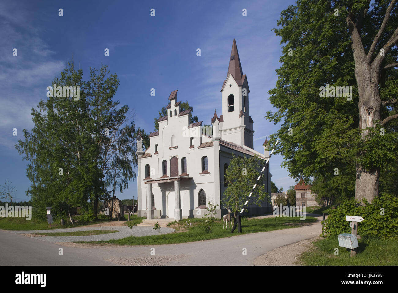 Lettland, westlichen Lettland, Kurland Region Tukums, Cinevilla, Film Studio Backlot, Burg Stockfoto