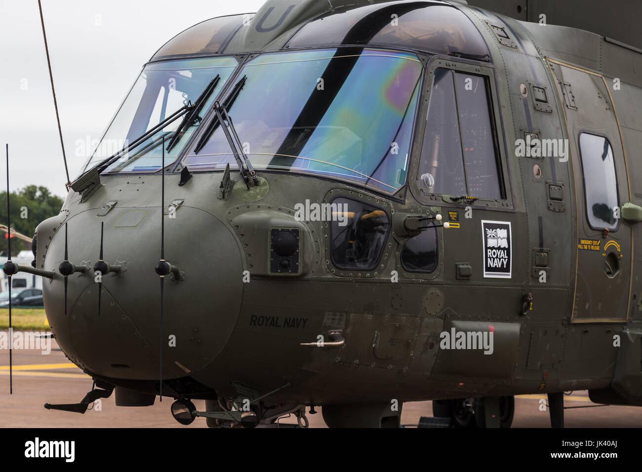 Königliche Marine Merlin, schließen auf 2017 Royal International Air Tattoo an RAF Fairford in Gloucestershire. Stockfoto