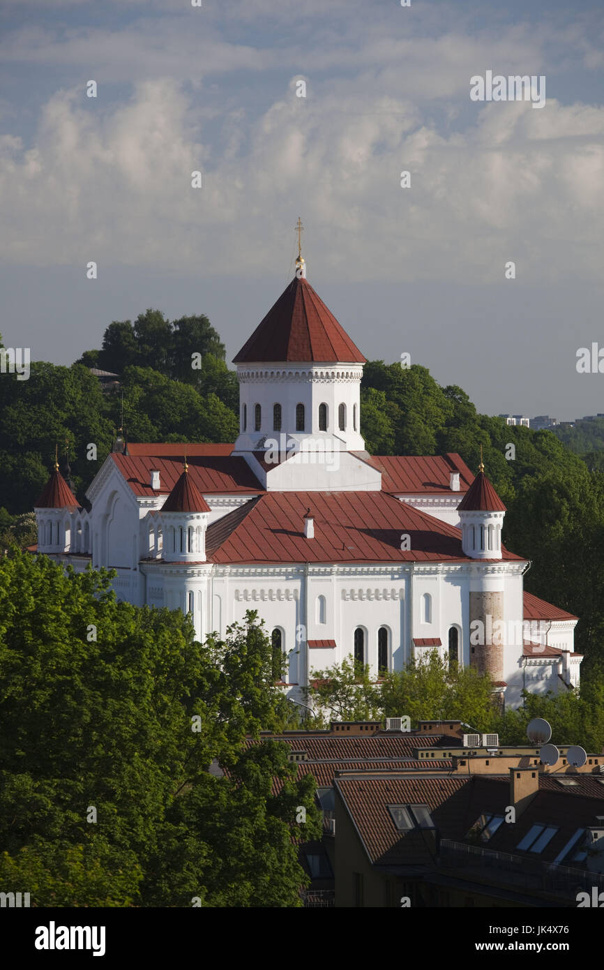 Litauen, Vilnius, erhöhten Blick auf die Russisch-orthodoxe Kirche der Heiligen Muttergottes Stockfoto