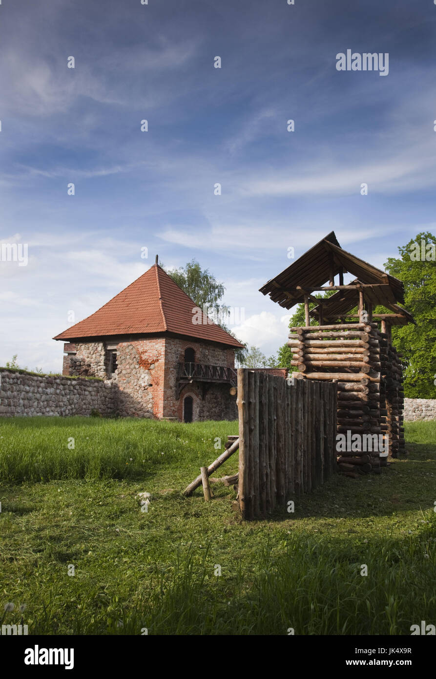 Litauen, Trakai, Trakai historischen Nationalpark, Ruinen der Halbinsel Burg Stockfoto