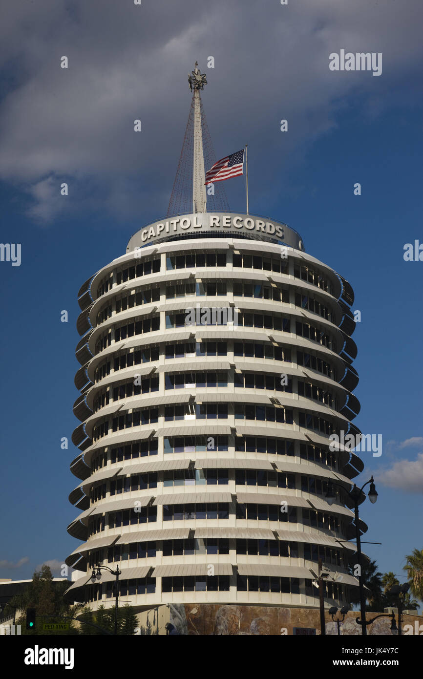USA, California, Los Angeles, Hollywood, Capitol Records Building Stockfoto